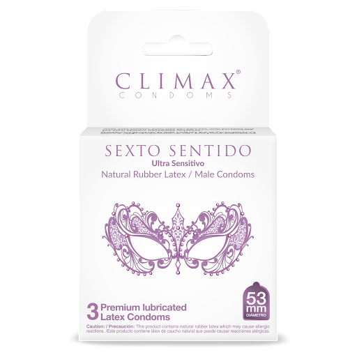 PRESERVATIVOS CLIMAX SEXTO SENTIDO LATEX 53MM X 3 UND